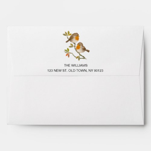Personalize English Robin Bird Envelope