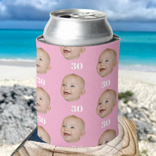 Personalize Face 20th 30th 40th 50th Birthday Crew Can Cooler
