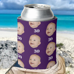 Personalize Face 20th 30th 40th 50th Birthday Crew Can Cooler