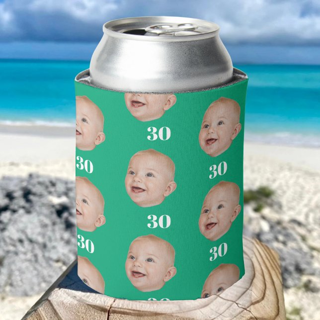 Personalize Face 20th 30th 40th 50th Birthday Crew Can Cooler (Creator Uploaded)