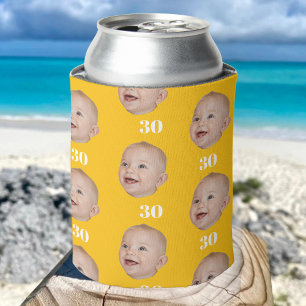 Personalize Face 20th 30th 40th 50th Birthday Crew Can Cooler
