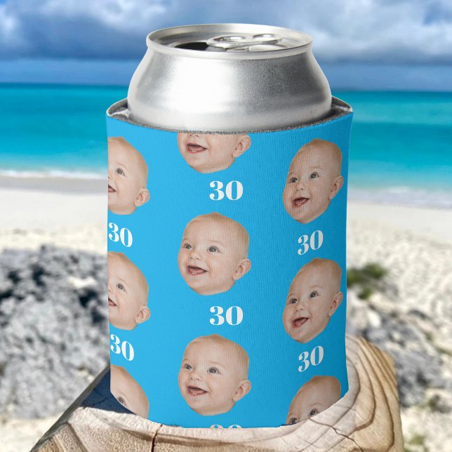 Personalize Face 20th 30th 40th 50th Birthday Crew Can Cooler (Creator Uploaded)