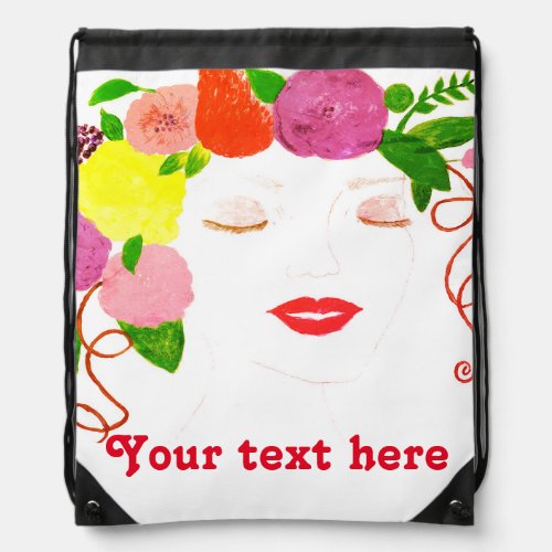 Personalize Face Art Drawstring Backpack