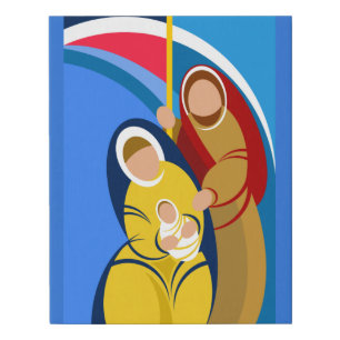 Personalize Faith Statement Holy Family Graphic Faux Canvas Print