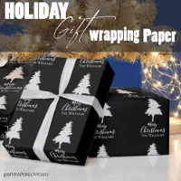 Rustic Kraft Tan and White Buffalo Plaid Christmas Wrapping Paper