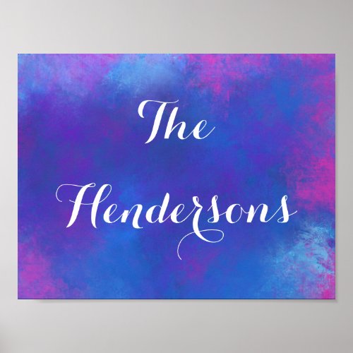 Personalize Family Name on Abstract Background Poster