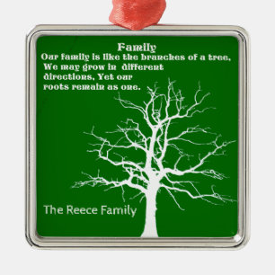 PERSONALIZE FAMILY QUOTE METAL ORNAMENT