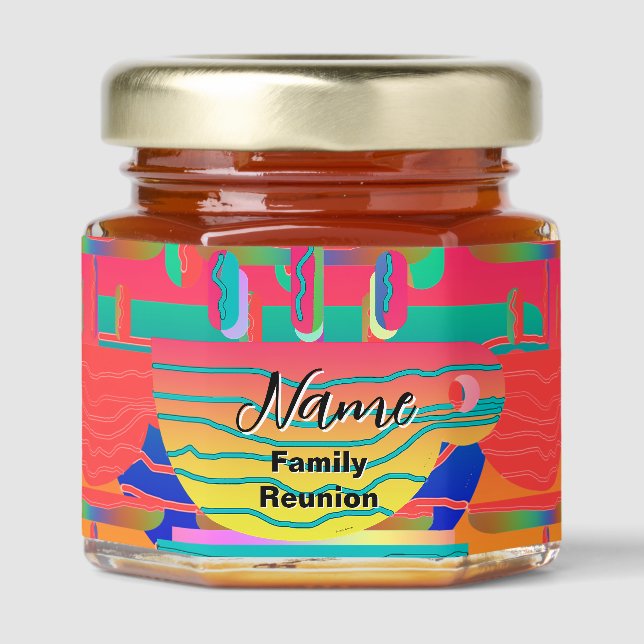 Personalize Family Reunion Honey Jar Favors (Front)