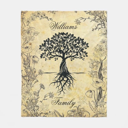 Personalize Family Tree Fleece Blanket Zazzle
