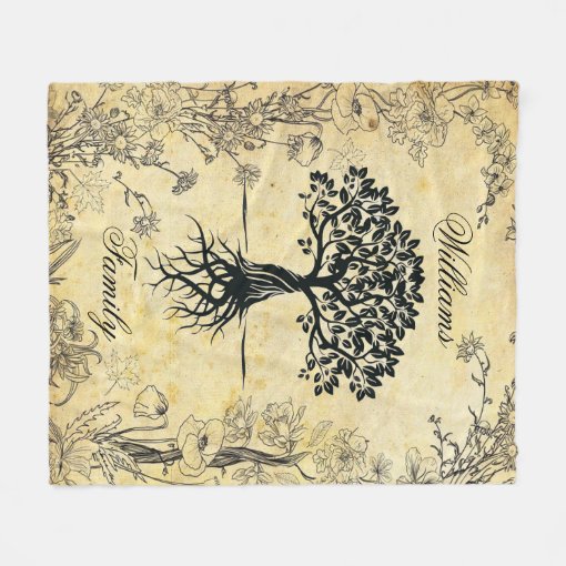 Personalize Family Tree Fleece Blanket Zazzle
