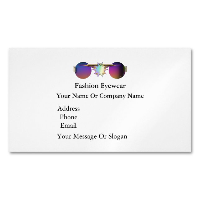 Personalize Fashion Eyewear Sunglasses Vendors Business Card Magnet (Front)