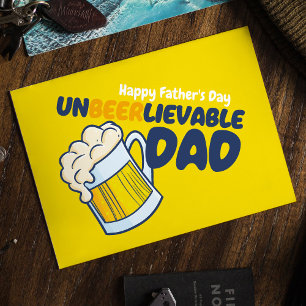Personalize Father's Day   Unbeerlievable Dad Card