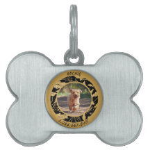 Personalize Faux Gold Leaf on Black Lost Small Dog