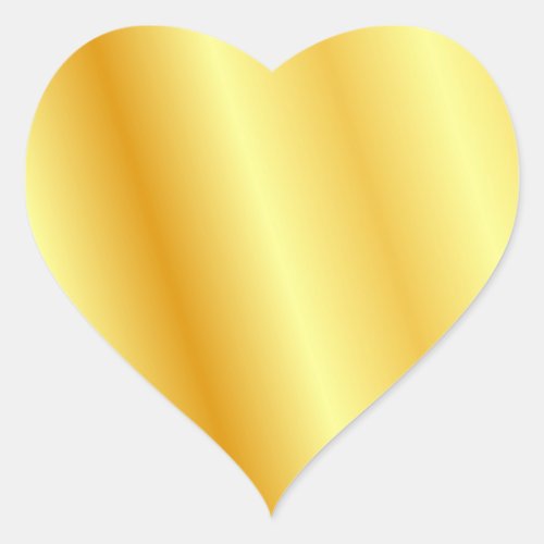 Personalize Faux Gold Metallic Look Blank Template Heart Sticker