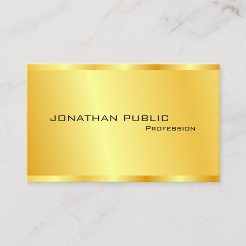 Personalize Faux Gold Modern Elegant Professional Business Card