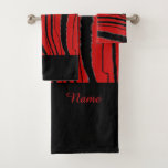 Personalize Faux Red Tiger  Print Exotic  Bath Towel Set