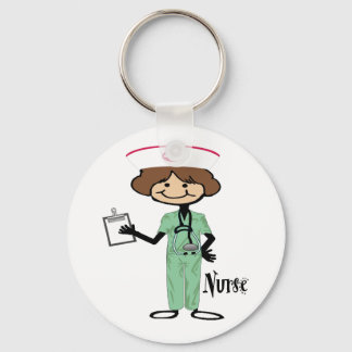 Personalize Female Nurse Keychain