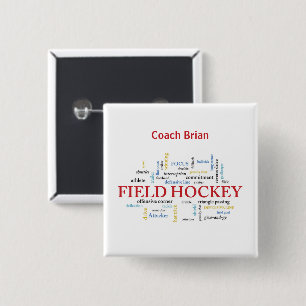Personalize, Field Hockey Coach Thank You in Words Button