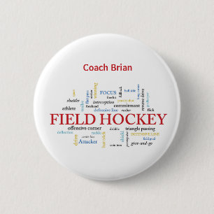 Personalize, Field Hockey Coach Thank You in Words Button