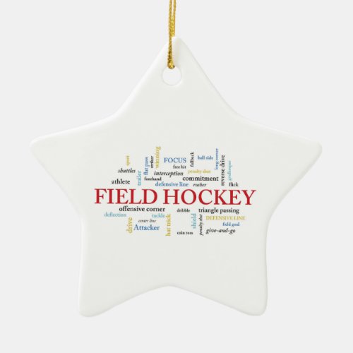 Personalize Field Hockey Coach Thank You in Words Ceramic Ornament