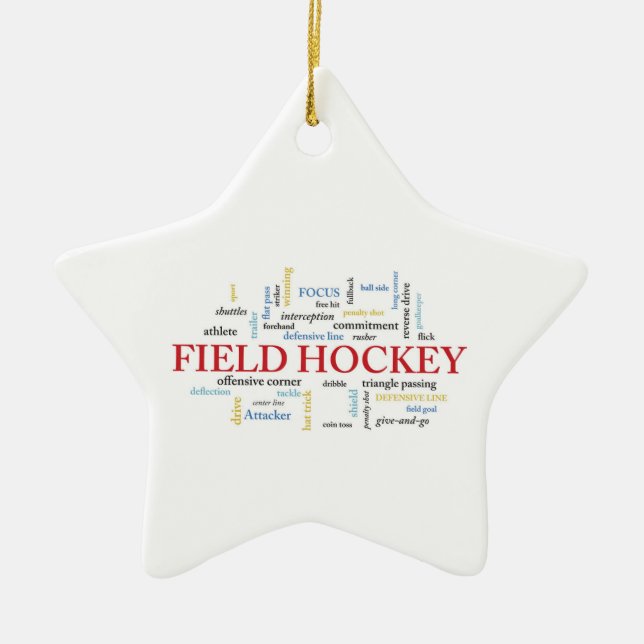 Personalize, Field Hockey Coach Thank You in Words Ceramic Ornament (Front)