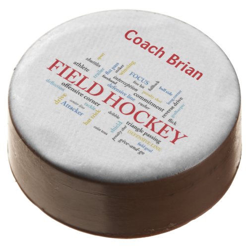 Personalize Field Hockey Coach Thank You in Words Chocolate Covered Oreo