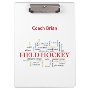 Personalize, Field Hockey Coach Thank You in Words Clipboard