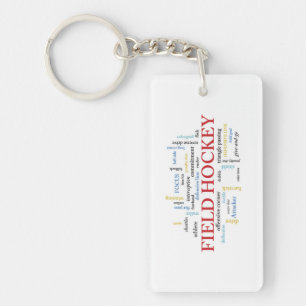 Personalize, Field Hockey Coach Thank You in Words Keychain