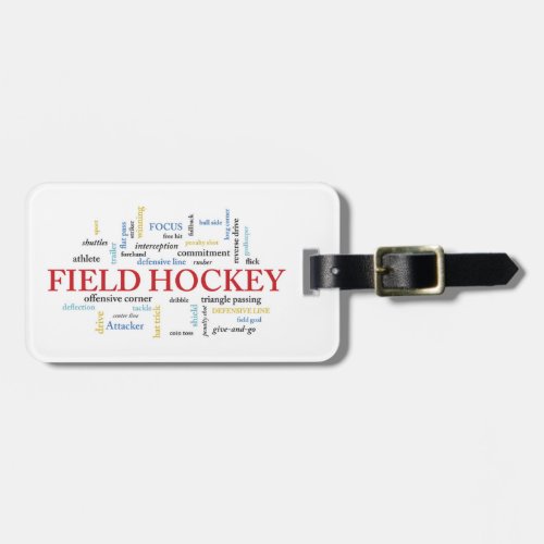 Personalize Field Hockey Coach Thank You in Words Luggage Tag