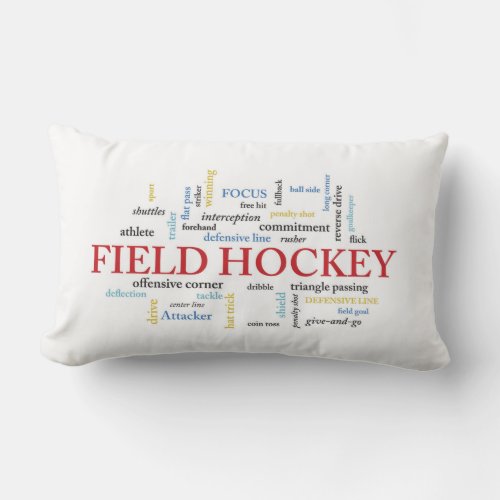 Personalize Field Hockey Coach Thank You in Words Lumbar Pillow