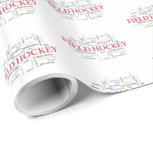 Personalize, Field Hockey Coach Thank You in Words Wrapping Paper