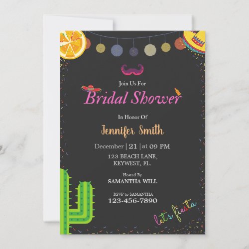 Personalize Fiesta Bridal Shower Invitation Card