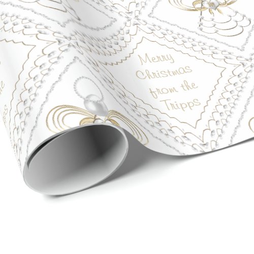 Personalize _ Filigree Christmas Angel of Joy Wrapping Paper