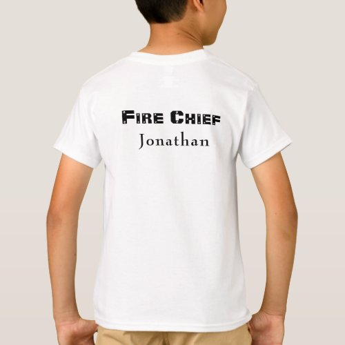 Personalize Fire Chief Jonathan Station Number 4 T_Shirt