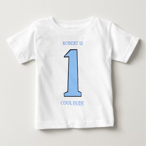 Personalize First Birthday Baby Son Funny Baby T_Shirt