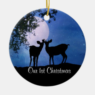 Personalize First Christmas Together Deer Ornament