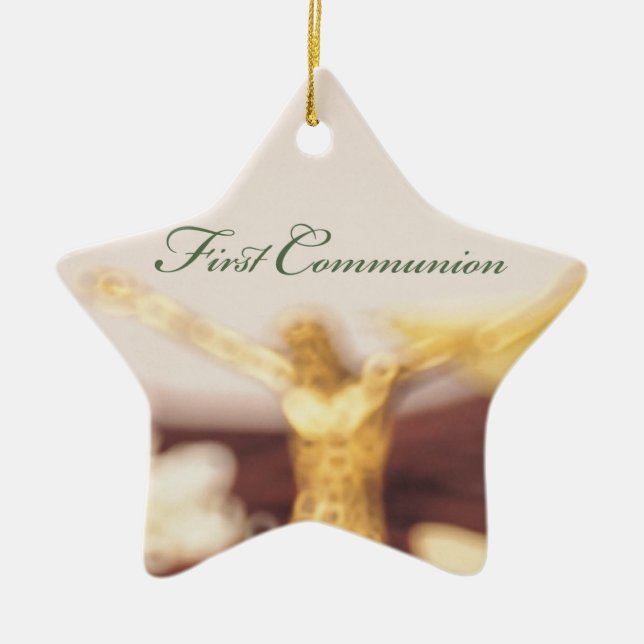Personalize, First Communion Congratulations Ceramic Ornament (Front)
