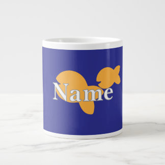 Personalize Fish Blue Giant Coffee Mug