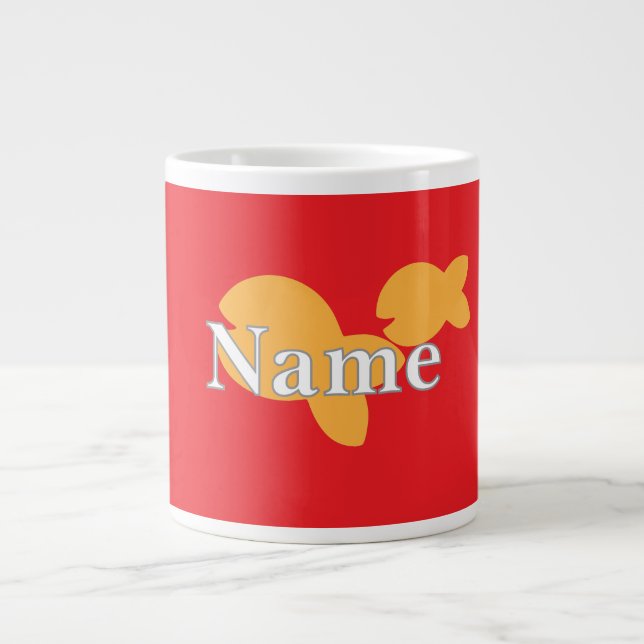 Personalize Fish Red  Giant Coffee Mug (Front)