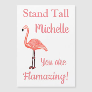 Personalize Flamingo You Are Flamazing Magnet Card