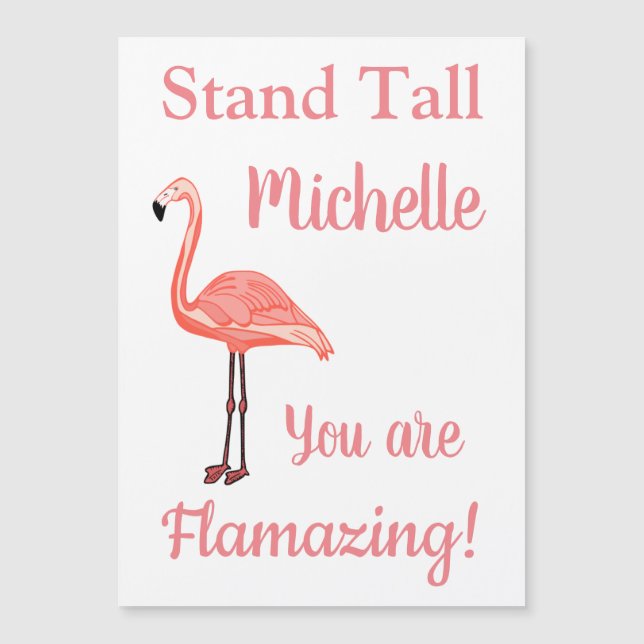 Personalize Flamingo You Are Flamazing Magnet Card (Front)