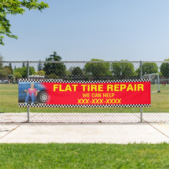 Personalize Flat Tire Repair We Can Help Large Banner (Insitu)