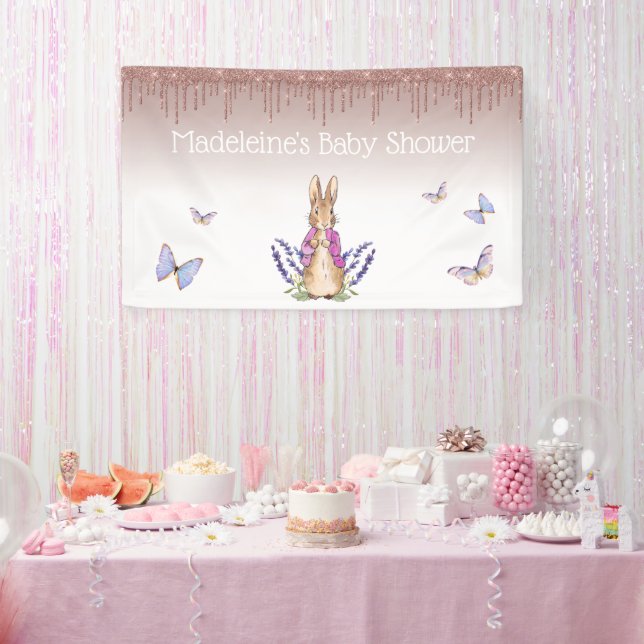 Personalize Flopsy girly sparkles Baby shower Banner (Party)