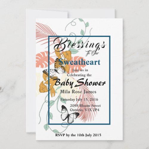 Personalize Floral Baby Shower Invitation