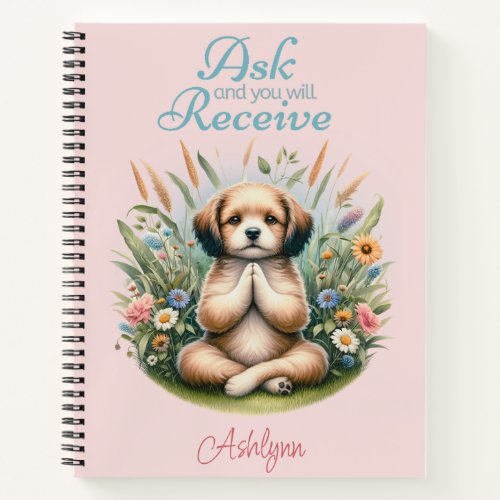 Personalize Floral Dog Prayer Journal Manifest Ask