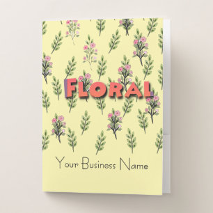 Personalize Floral Logo Pocket Folder