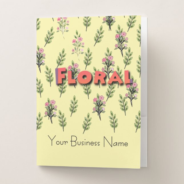 Personalize Floral Logo  Pocket Folder (Front)