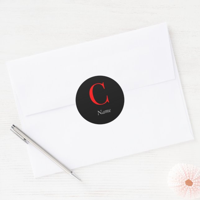 Personalize Floral Monogram C + Name Envelope Seal (Envelope)