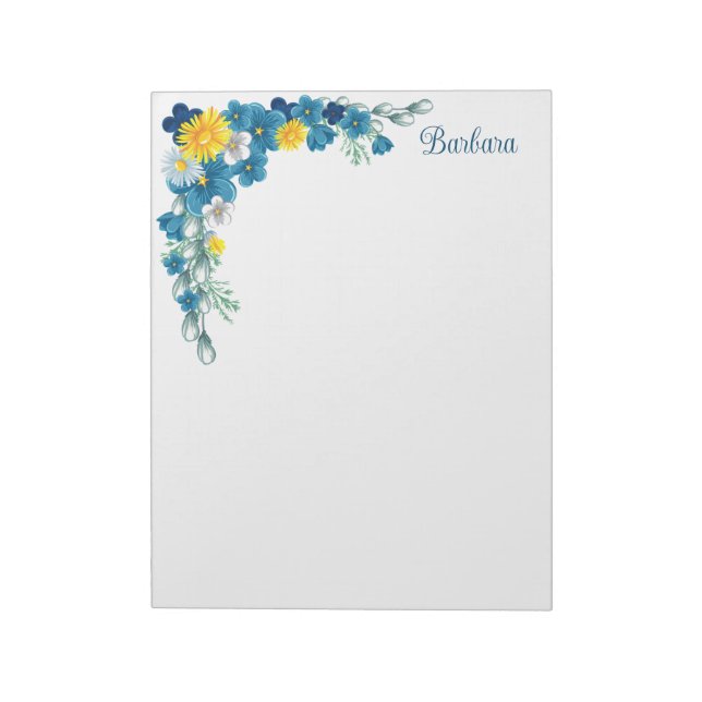 Personalize Floral Notepad (Rotated)