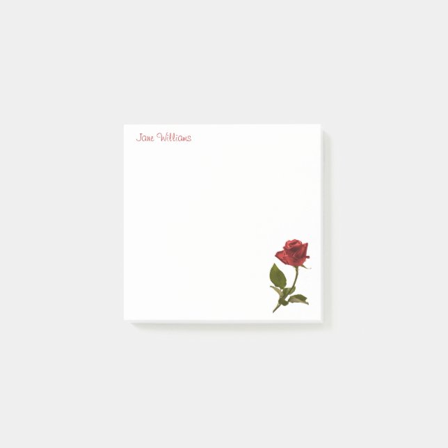 Personalize:  Floral Photography - One Red Rose Post-it Notes (Front)